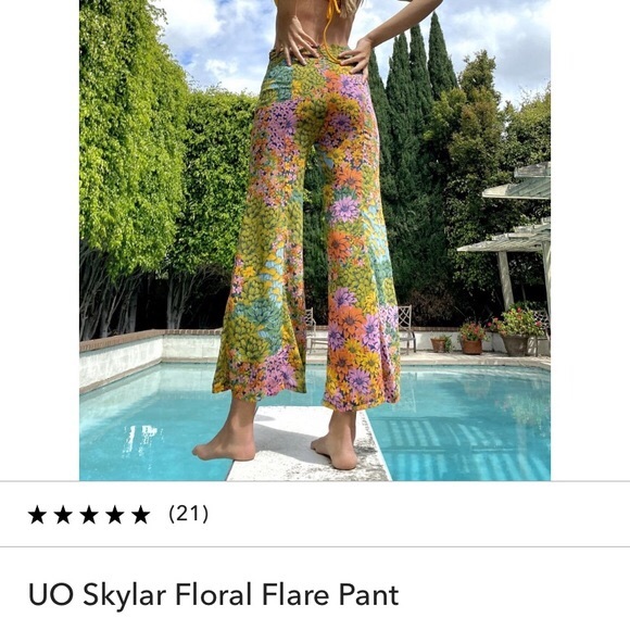 Urban Outfitters Skylar Floral Flare Pant - Picture 2 of 9